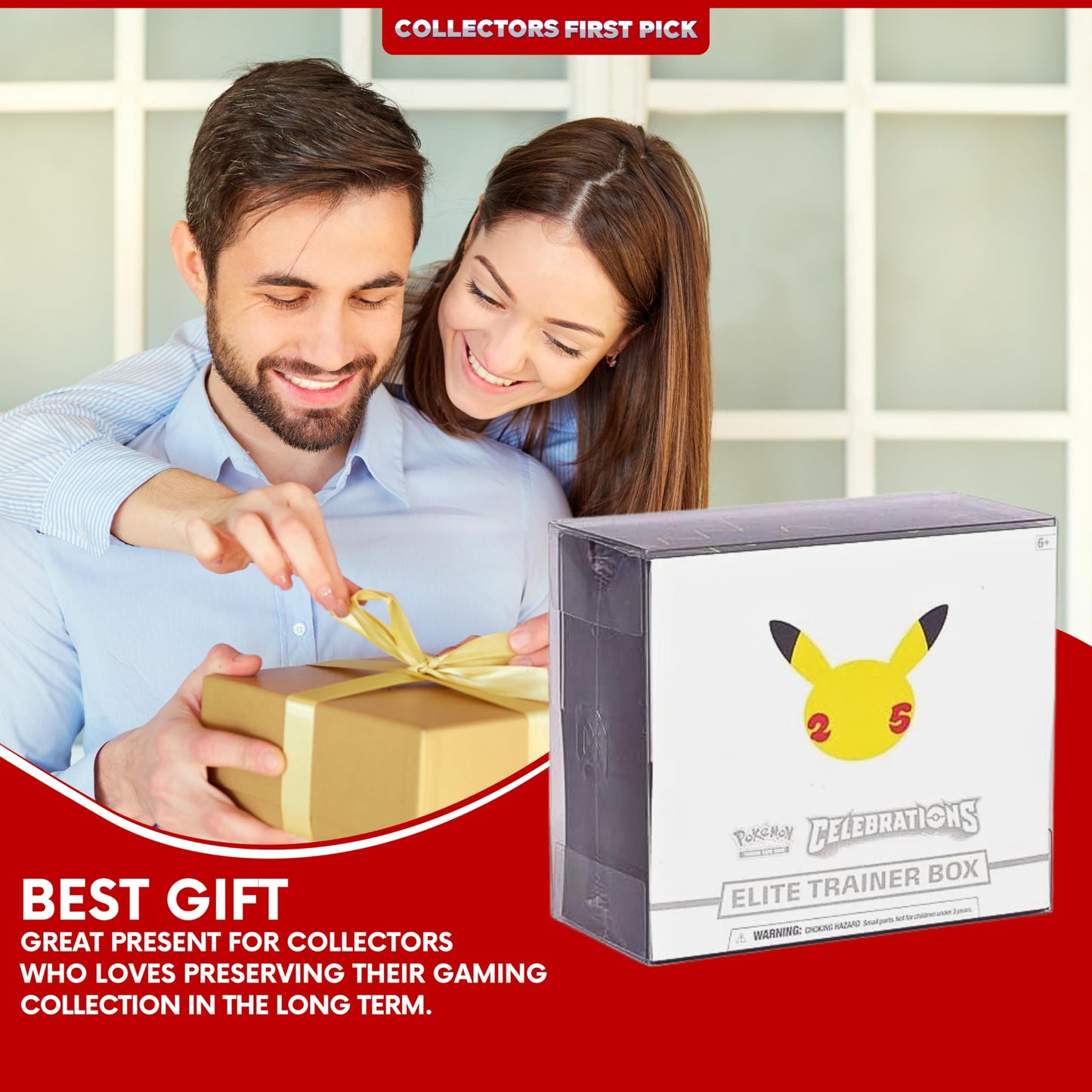Collector's First Pick Plastic Elite Trainer Box Case For Protecting Pokemon ETB Box Display Case Protector Long Term - 0.5mm Thick Protective Display (Pack of 5)