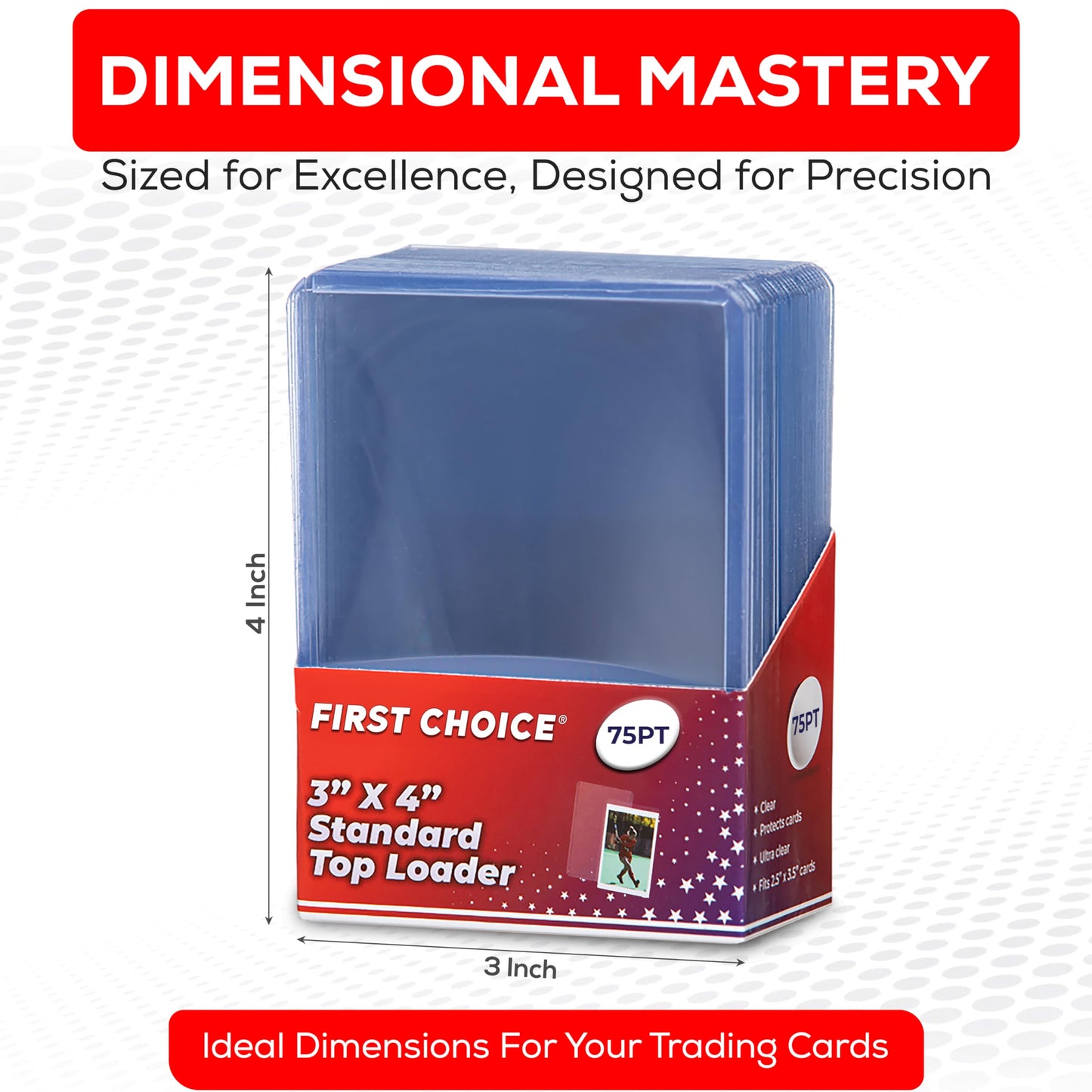 Collector's First Pick 75pt Top Loader Pack - 40 Packs - 25 Pieces Per Pack - 1000 Pieces Total Per Case - for Thick Football, Basketball, Baseball, Hockey and Memorbilia Cards
