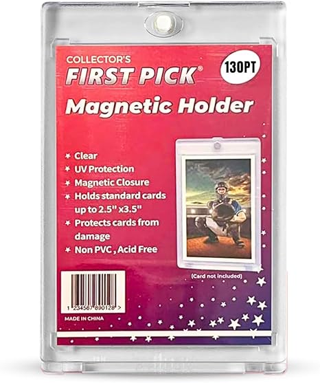 Premium One Touch Magnetic Card Holder – UV Protection, PVC-Free Hard Plastic Display Case for Sports & Trading Cards