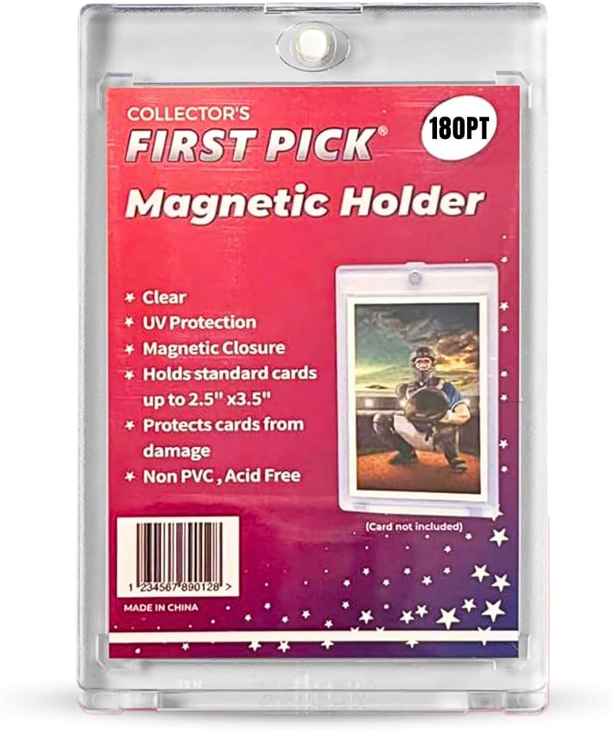 Premium One Touch Magnetic Card Holder – UV Protection, PVC-Free Hard Plastic Display Case for Sports & Trading Cards