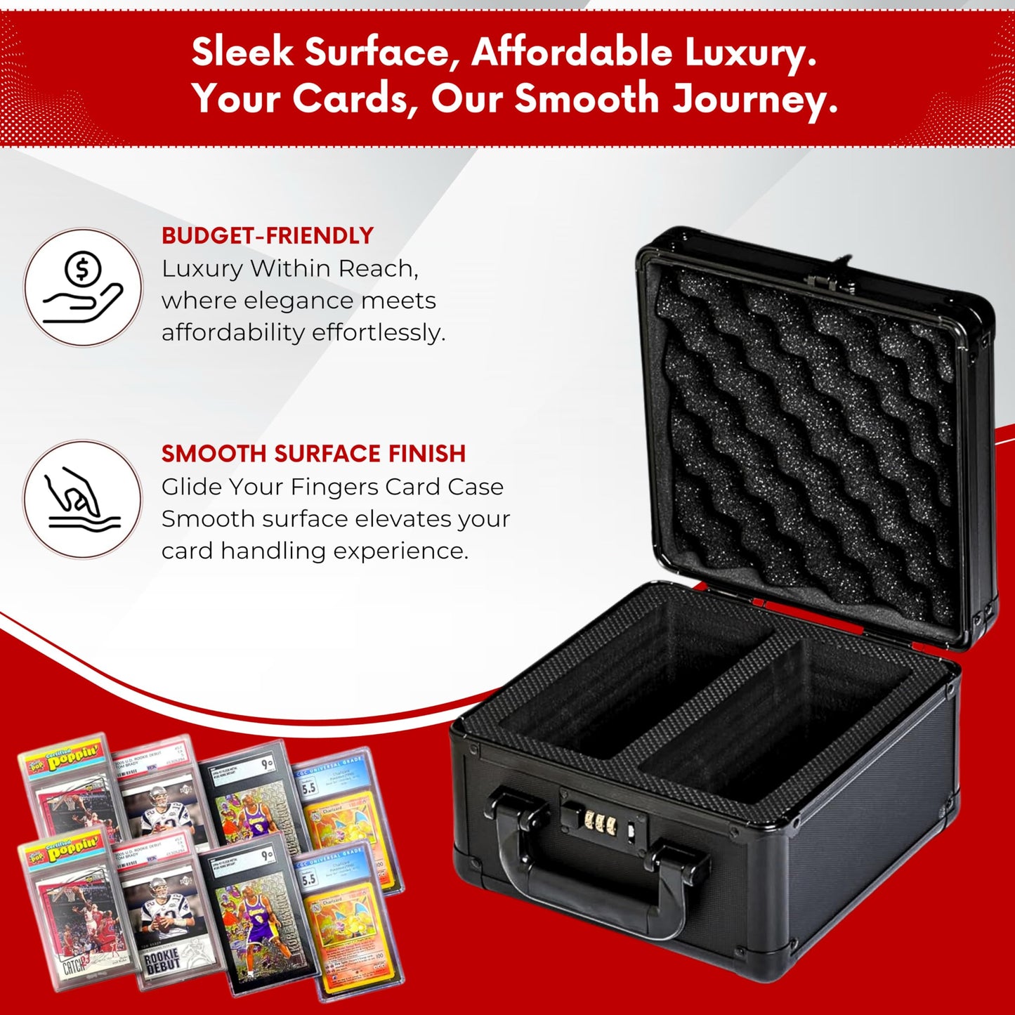 Collector's First Pick 2 Row Graded Slab Carrying Case Card Storage Box, Holds 60+ Card Slabs, Fits PSA, CSG, BGS, SGC, Magnetic Card Holder and Top Loaders