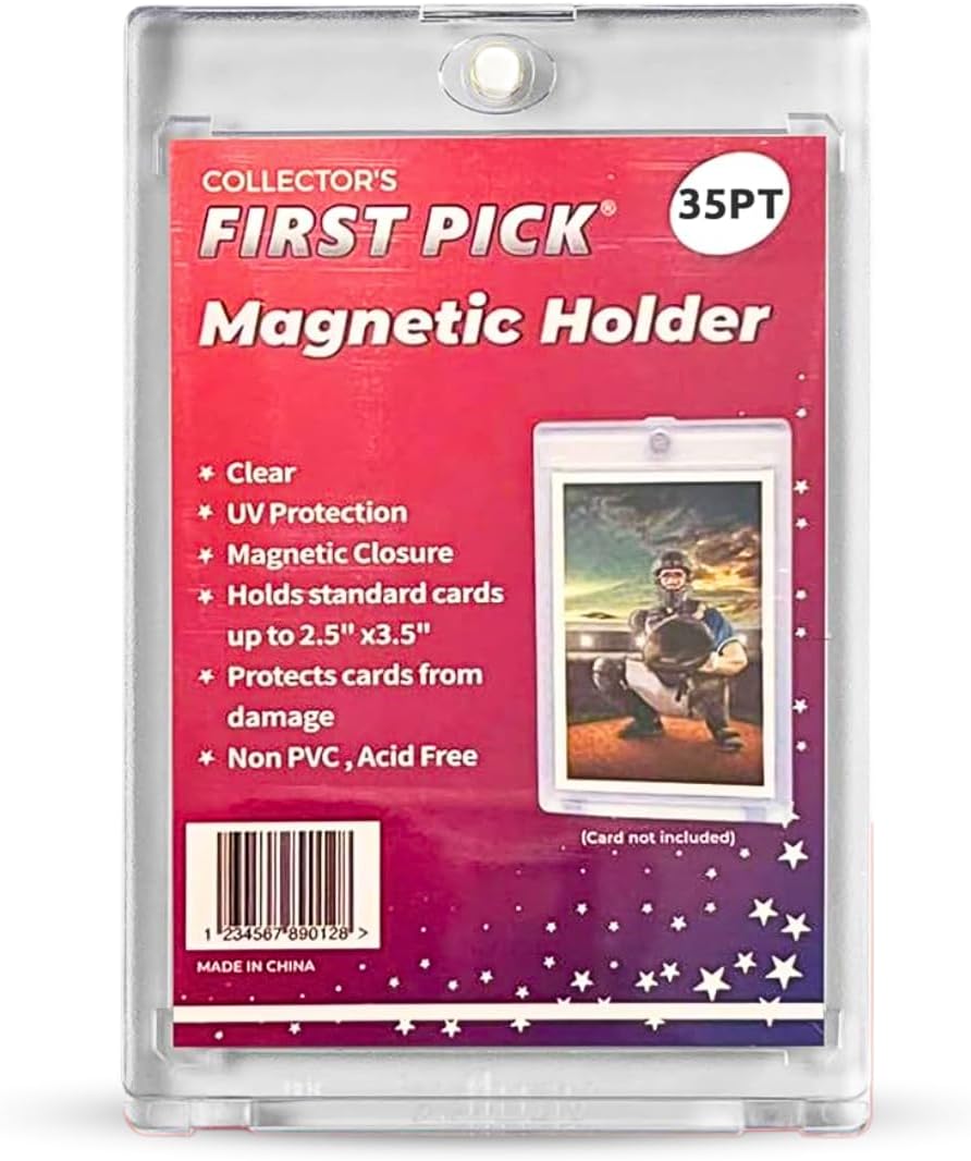 Premium One Touch Magnetic Card Holder – UV Protection, PVC-Free Hard Plastic Display Case for Sports & Trading Cards