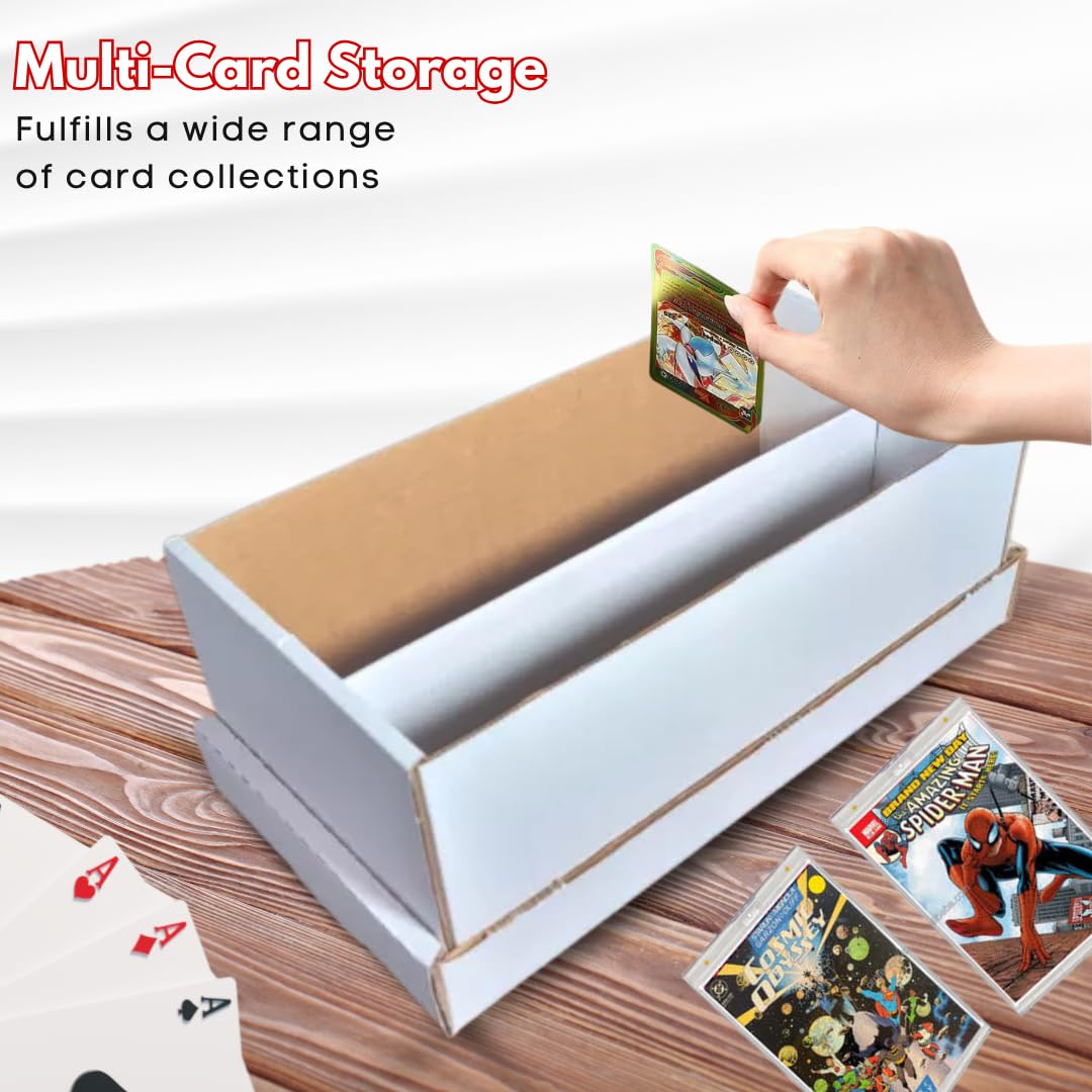 Premium Graded Shoe Box (1 Pack) Card Storage Holds 300 Toploaders & 100 Graded Cards - Graded Card Cardboard Box - Card Storage For Sports Gaming Baseball Basketball Football Cards - MADE IN USA