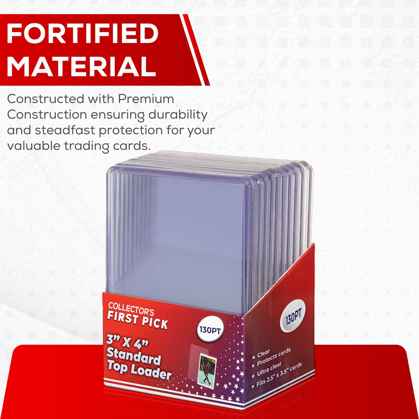 130pt Top Loader Pack - 10 Top Loaders - 1 Pack - for Thick Baseball, Basketball, Hockey, Football Cards and Memorbilia Cards