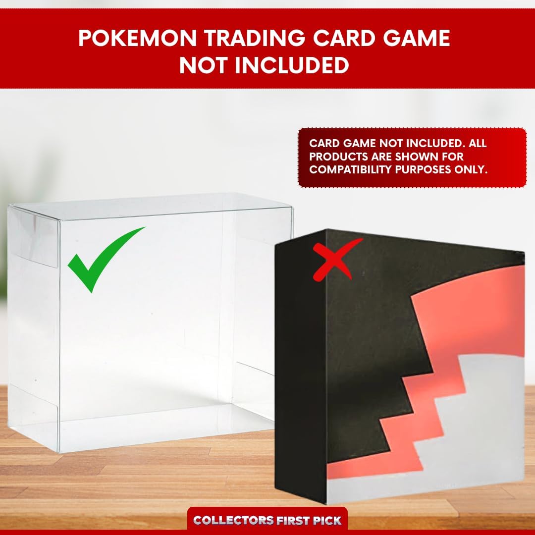 Elite Trainer Box Display Case Protector – 0.5mm Thick Plastic Case for Pokémon ETB – Long-Term Storage & Display (Pack of 5)