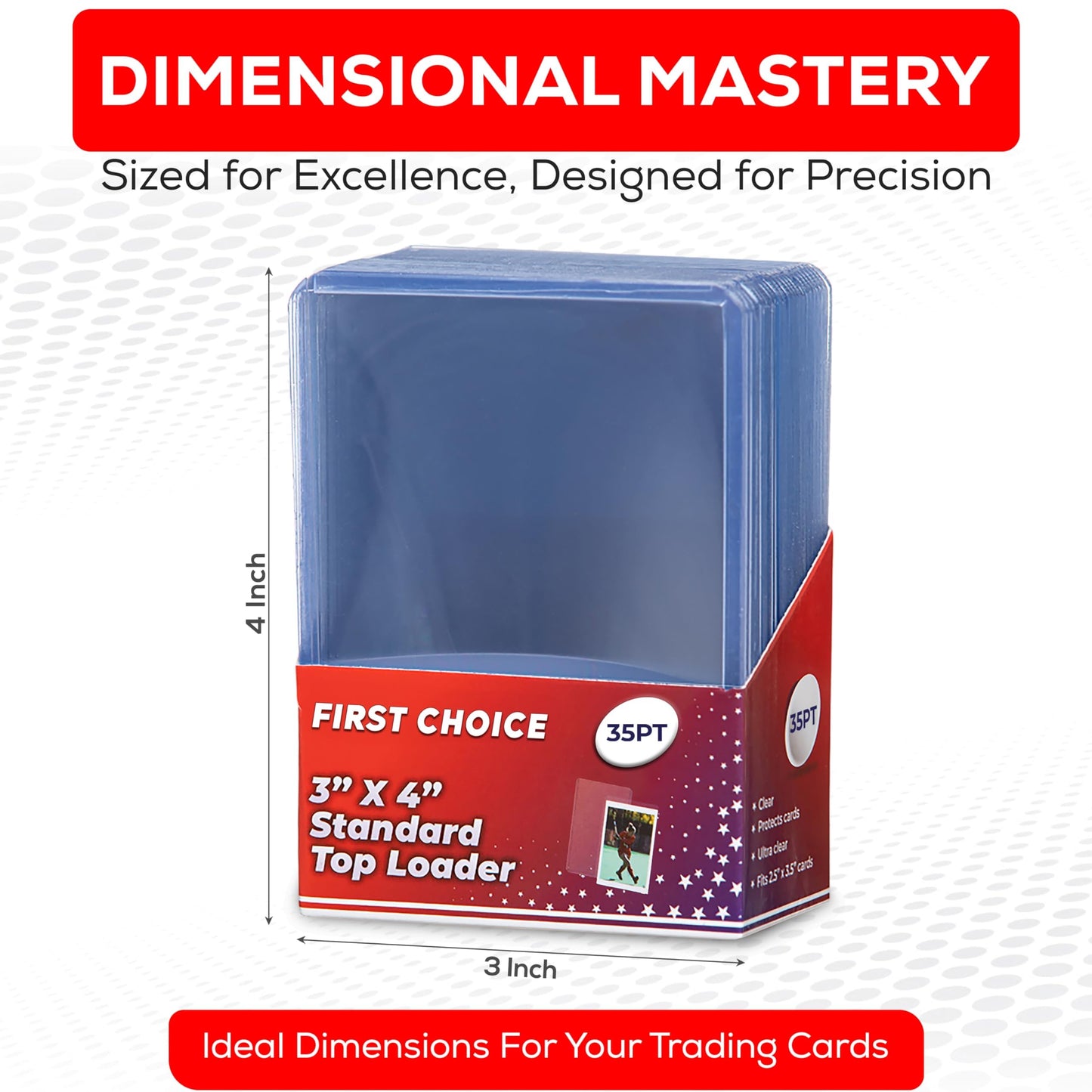 (25) Top Loaders for Cards 3x4 35PT Premium Standard Size Protector, Clear Card Holder Card Sleeves Protection for Pokemon Cards, Baseball Cards, Football Cards, Sports Cards, and Hockey Cards