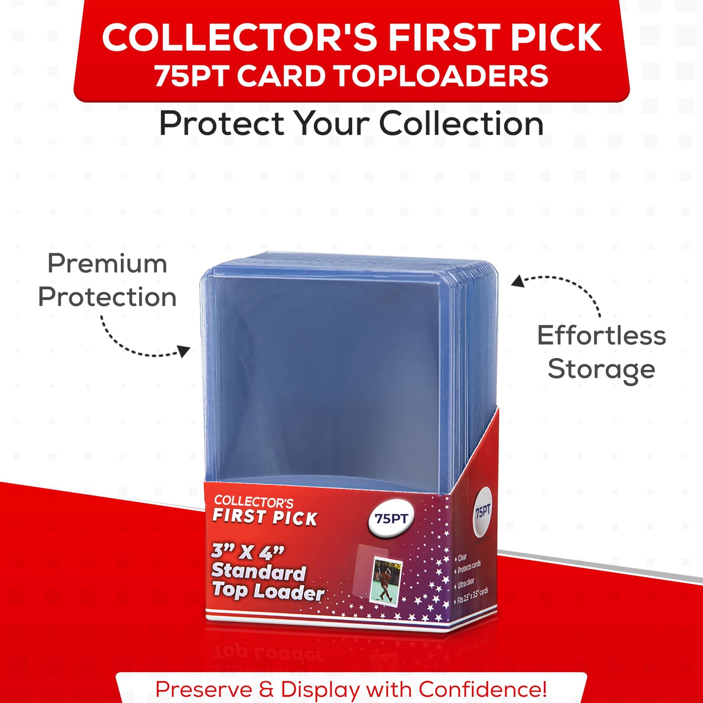 (25) 75pt Premium Top Loader Pack Card Sleeves Thick Storage Card Protector For Pokemon, Football, Basketball, Baseball, Hockey and Memorabilia Ultra Clear Card Sleeve Hard Protector Storage Pro