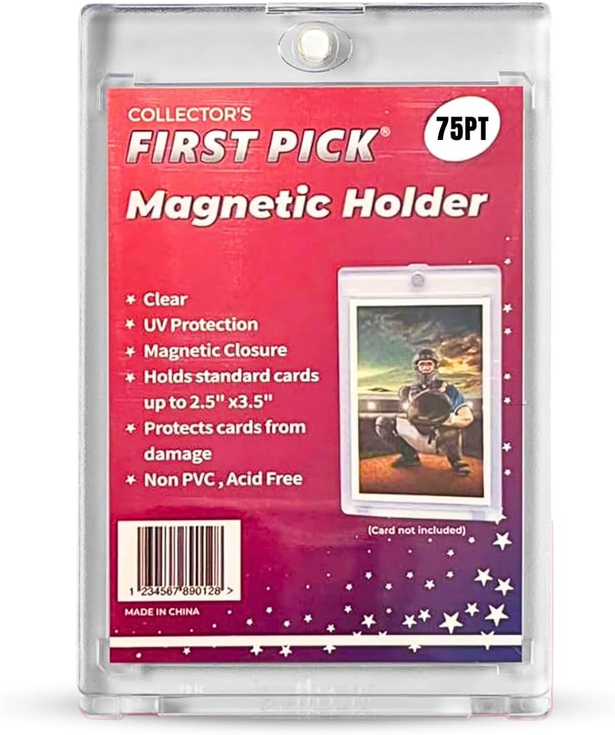 Premium One Touch Magnetic Card Holder – UV Protection, PVC-Free Hard Plastic Display Case for Sports & Trading Cards