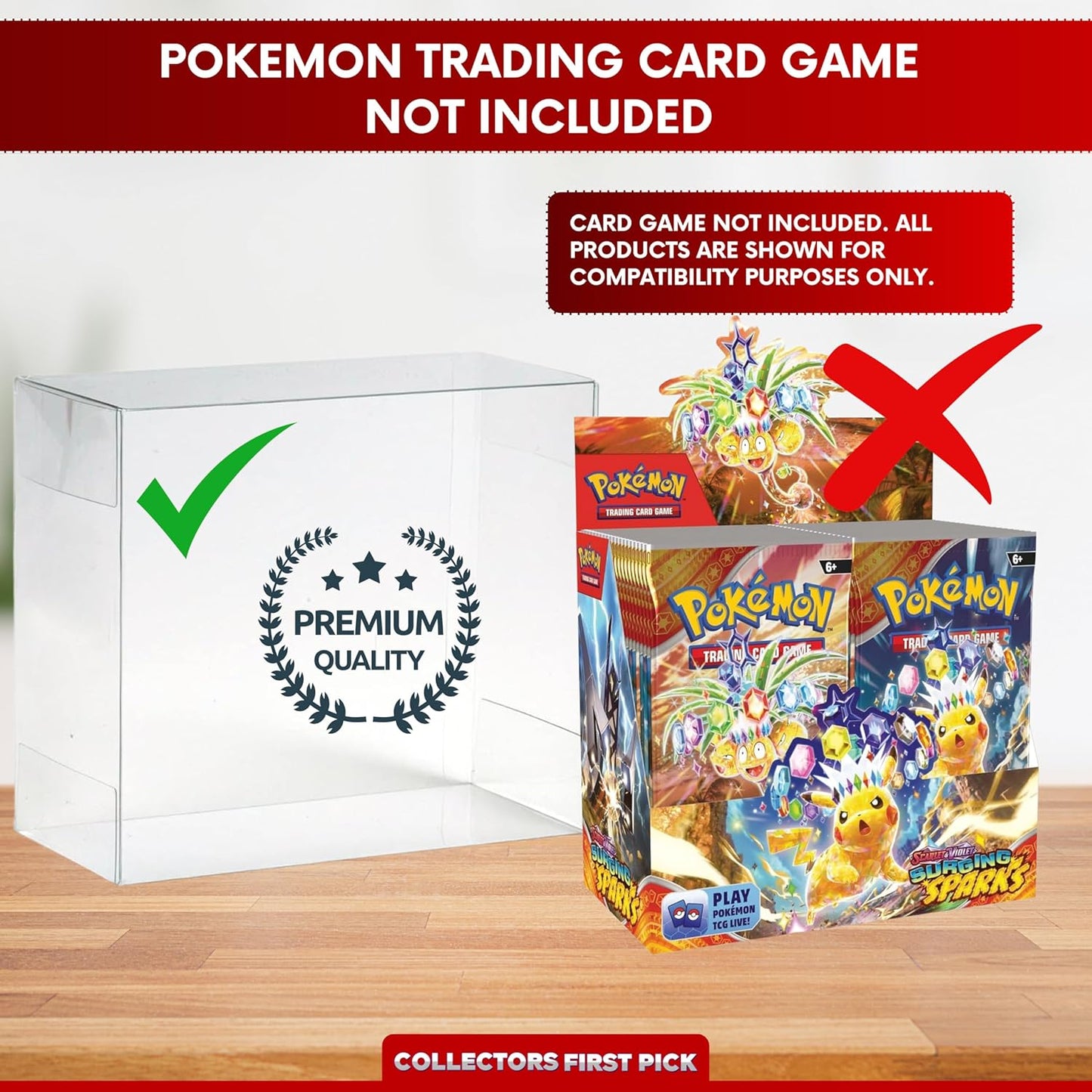 Booster Box Display Case Protector – 0.5mm Thick Plastic for Pokémon & Japanese Boxes – Long-Term Storage (Pack of 5)