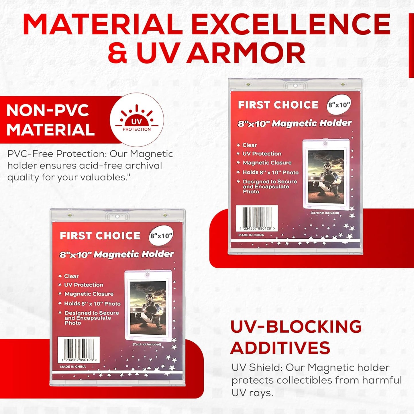 8x10 Acrylic Magnetic Picture Frame – Crystal Clear UV Protection, One-Touch Magnetic Closure, Wall-Mountable Display Holder