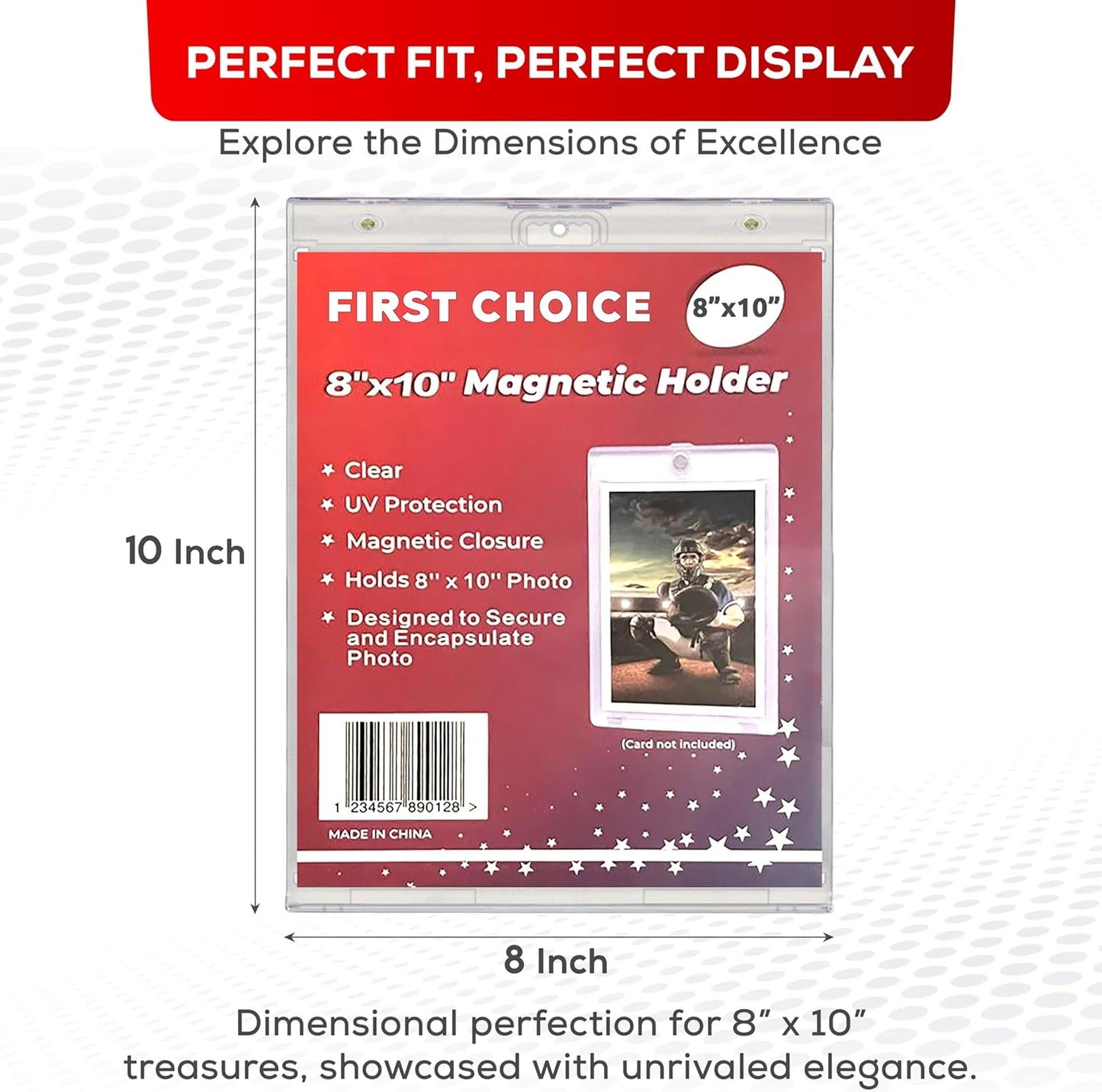 8x10 Acrylic Magnetic Picture Frame – Crystal Clear UV Protection, One-Touch Magnetic Closure, Wall-Mountable Display Holder