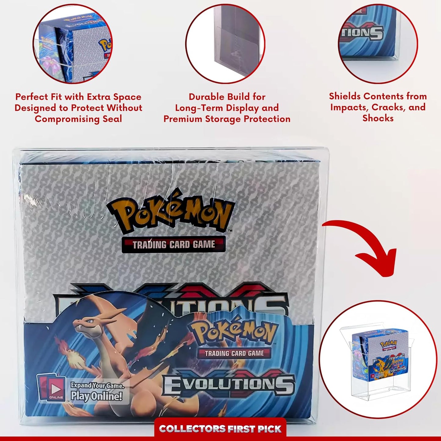 Booster Box Display Case Protector – 0.5mm Thick Plastic for Pokémon & Japanese Boxes – Long-Term Storage (Pack of 5)