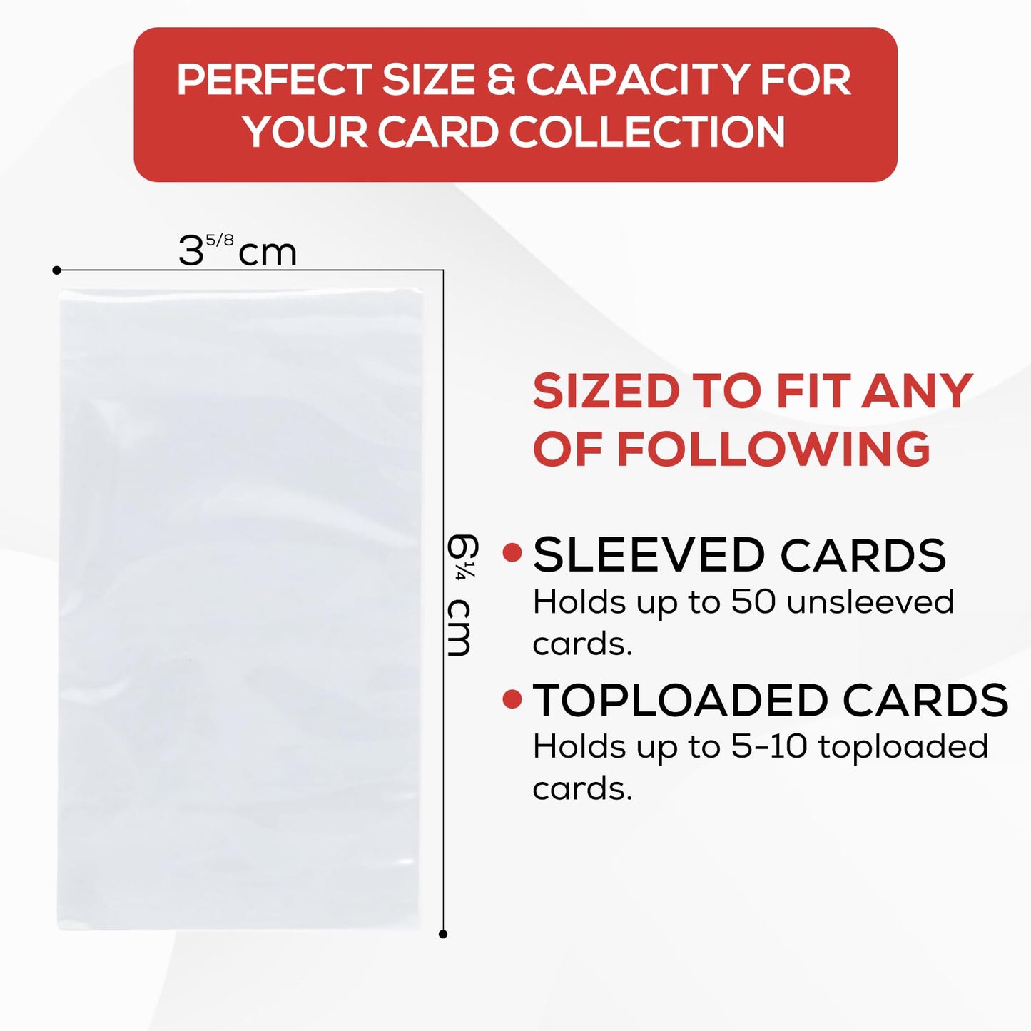 500 (5 Pack) Team Bags (6 1/4 x 3 5/8) Resealable Sleeves Premium Penny Sleeves for Trading Cards - Protect Your Gaming Cards and Sports Cards - Fits Top Loaders, Semi Rigids, and Magnetics