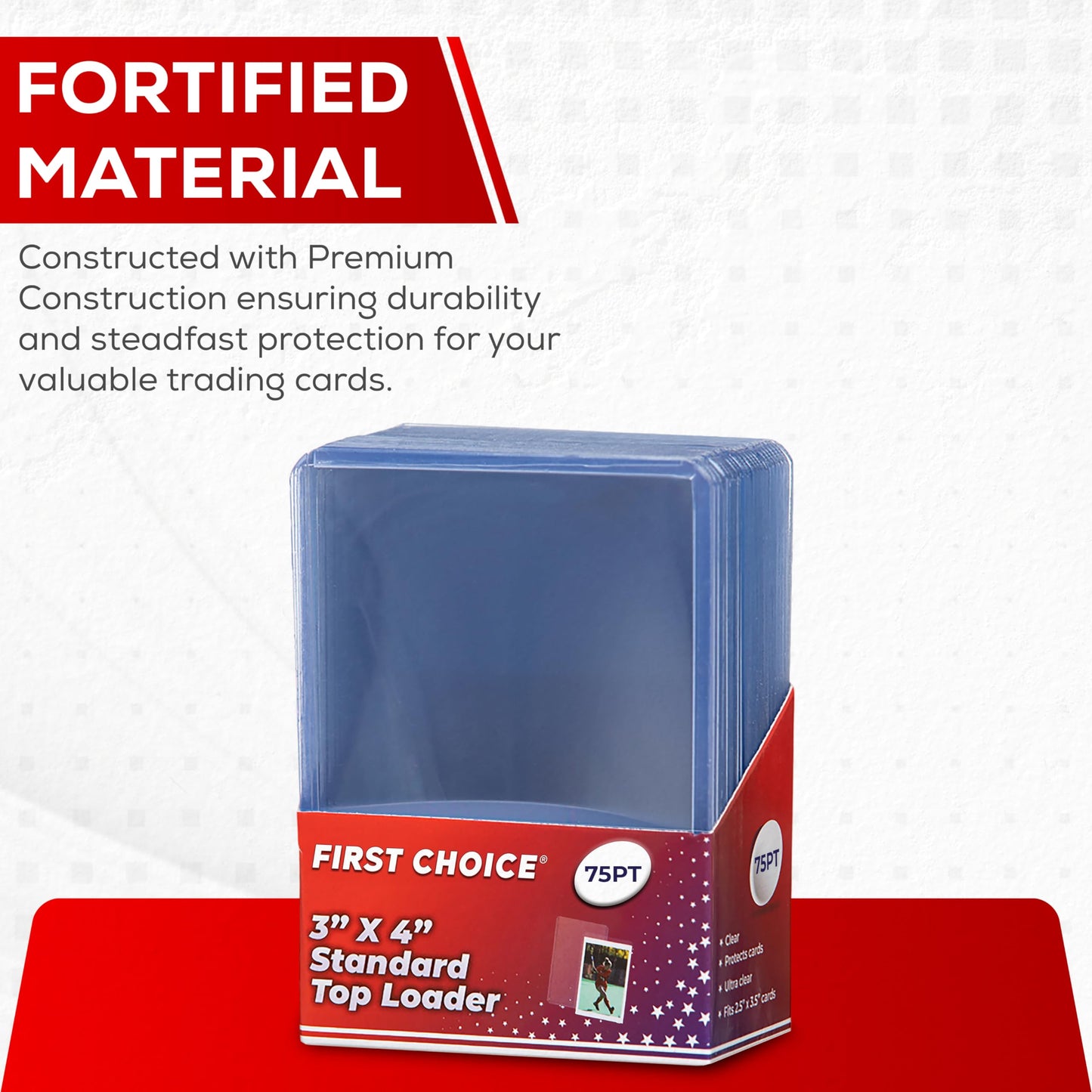 (50) 75pt Premium Top Loader Pack Card Sleeves Thick Storage Card Protector Comptaible with Gaming Cards, Football, Basketball, Baseball, Hockey and Memorabilia (2 Packs - 25 Pieces Per Pack)