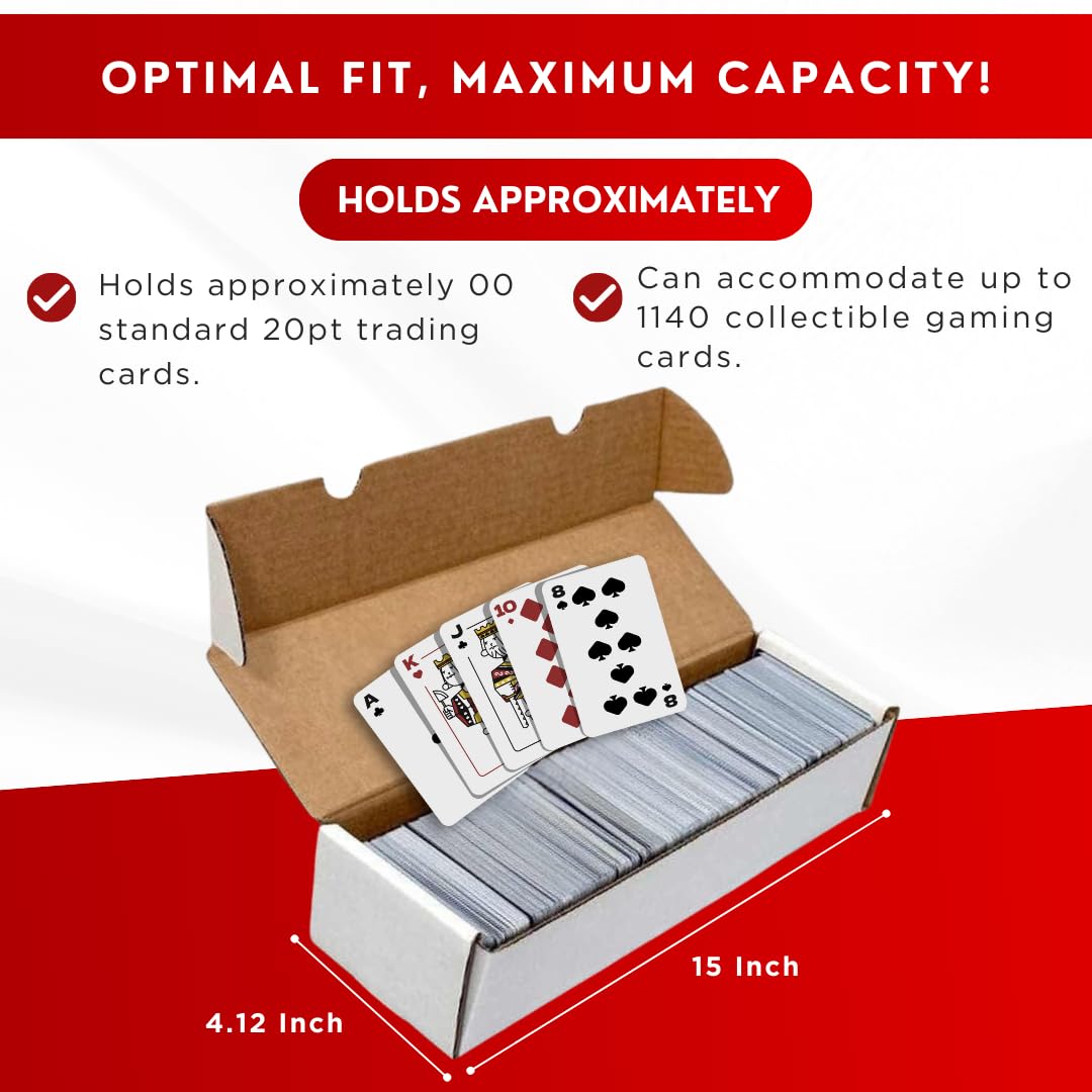 (6) Premium Thick 800 Count Storage Box Trading Card Storage Box Cardboard Perfect Baseball Card Storage - Holds Gaming Football Basketball Baseball MTG - MADE IN THE USA