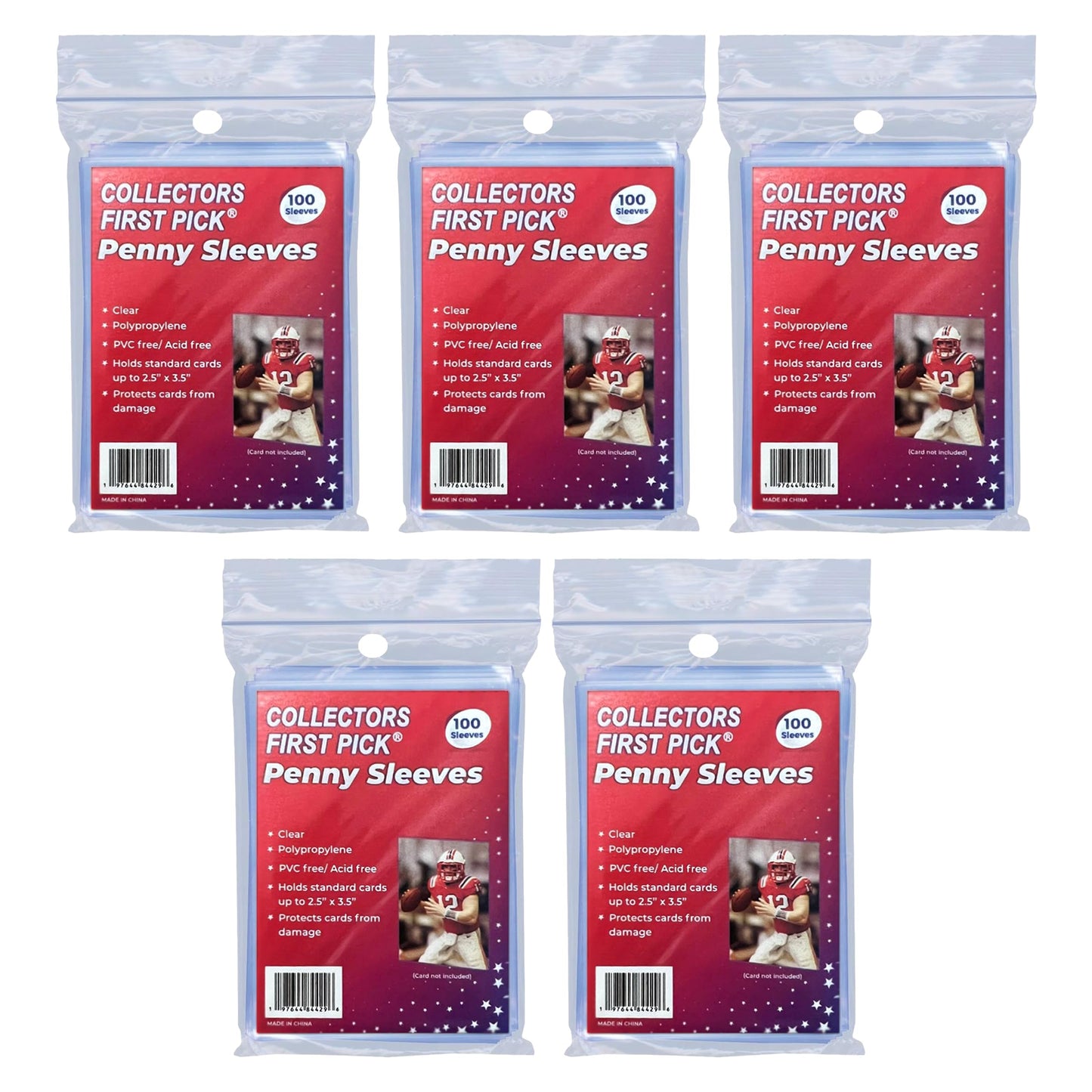 Premium Penny Sleeves for Trading Cards - Standard Exact Fit - 100 Clear Inner Sleeves to Protect Pokemon, Magic, Yugioh, Baseball, Football and Collectible Cards