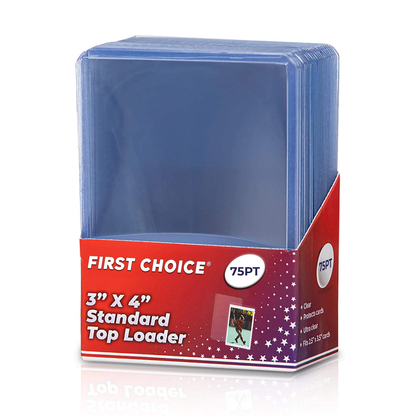 Collector's First Pick 75pt Top Loader Pack - 40 Packs - 25 Pieces Per Pack - 1000 Pieces Total Per Case - for Thick Football, Basketball, Baseball, Hockey and Memorbilia Cards