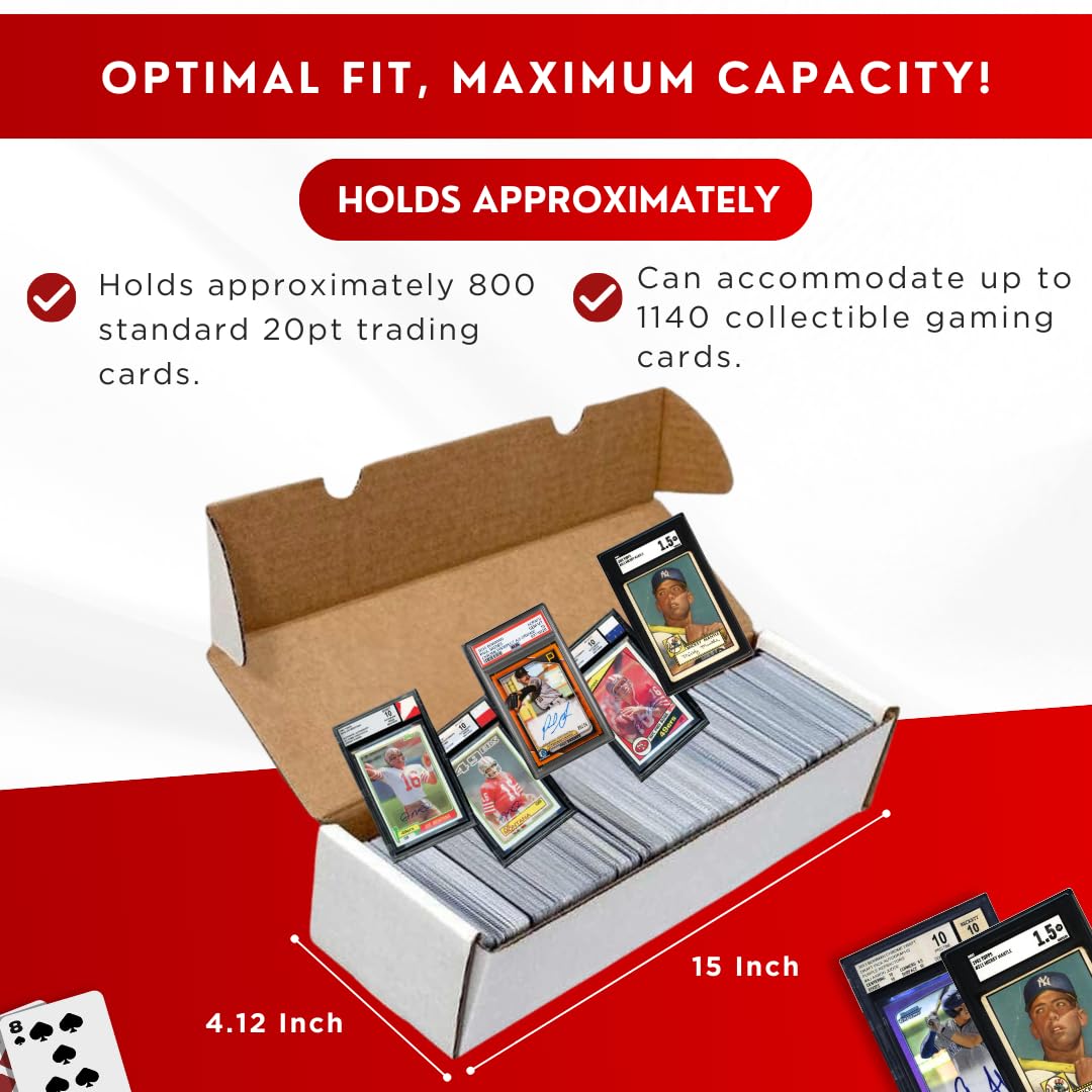 (1) Premium 800 Count Storage Box Trading Card Storage Box Cardboard Perfect Baseball Card Storage For Basketball Football Gaming MTG - MADE IN THE USA