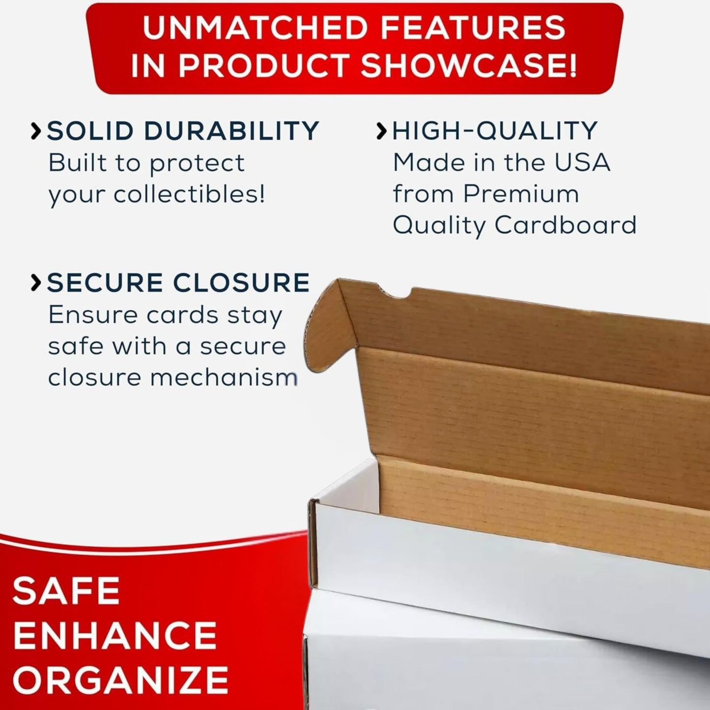 (1) Premium 800 Count Storage Box Trading Card Storage Box Cardboard Perfect Baseball Card Storage For Basketball Football Gaming MTG - MADE IN THE USA