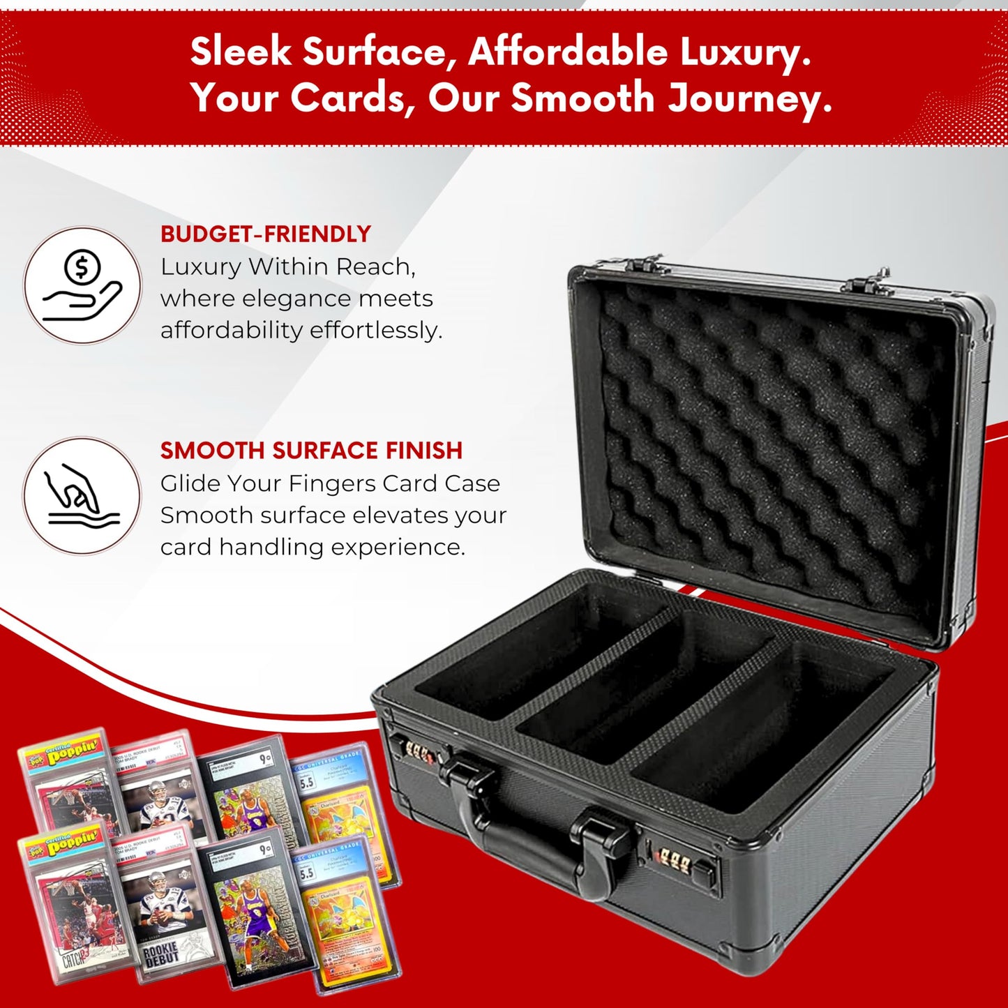 Graded Sports Card Storage Box, Trading Card Storage Box, Graded Card Slab Carrying Case Fits PSA BGS FGS & SGC, Sports & Trading Collector Storage Box Fits Pokemon MTG Baseball (120+ Slabs)