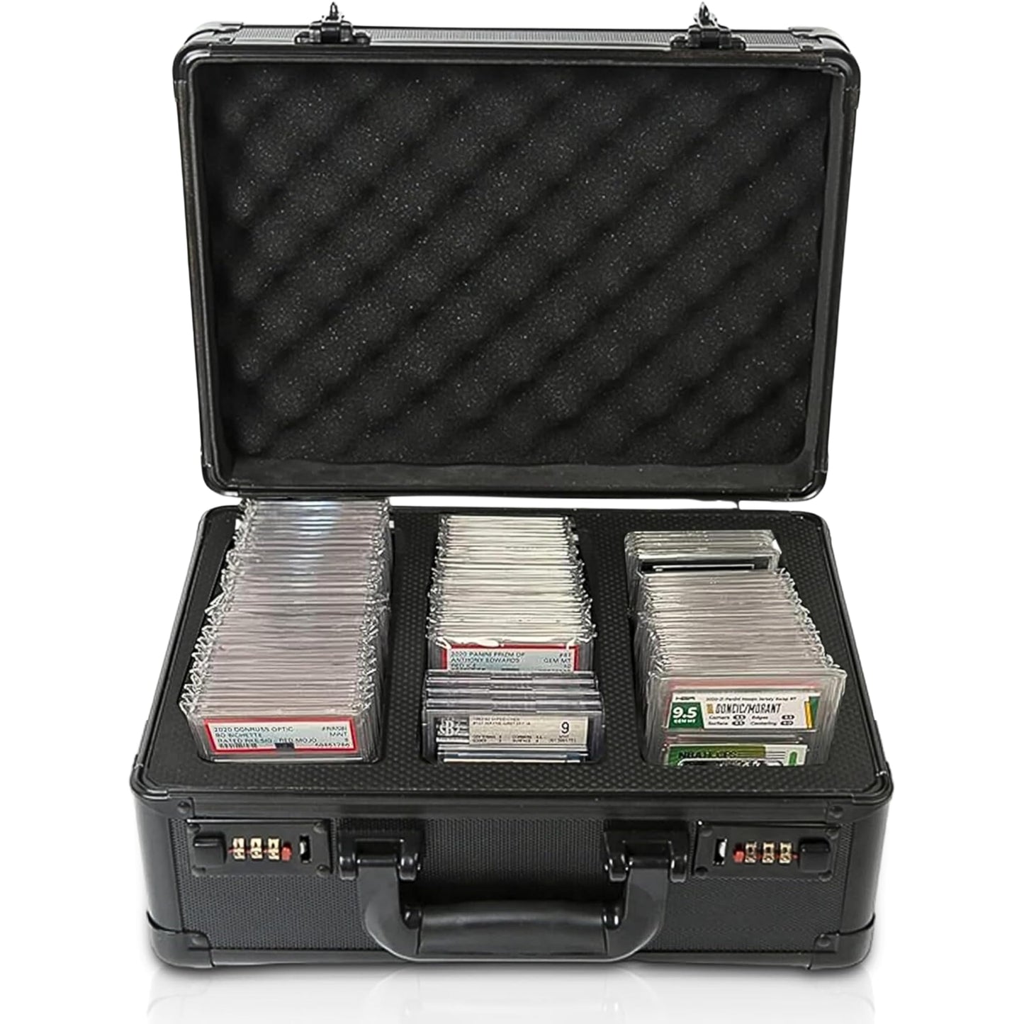 Graded Sports Card Storage Box, Trading Card Storage Box, Graded Card Slab Carrying Case Fits PSA BGS FGS & SGC, Sports & Trading Collector Storage Box Fits Pokemon MTG Baseball (120+ Slabs)