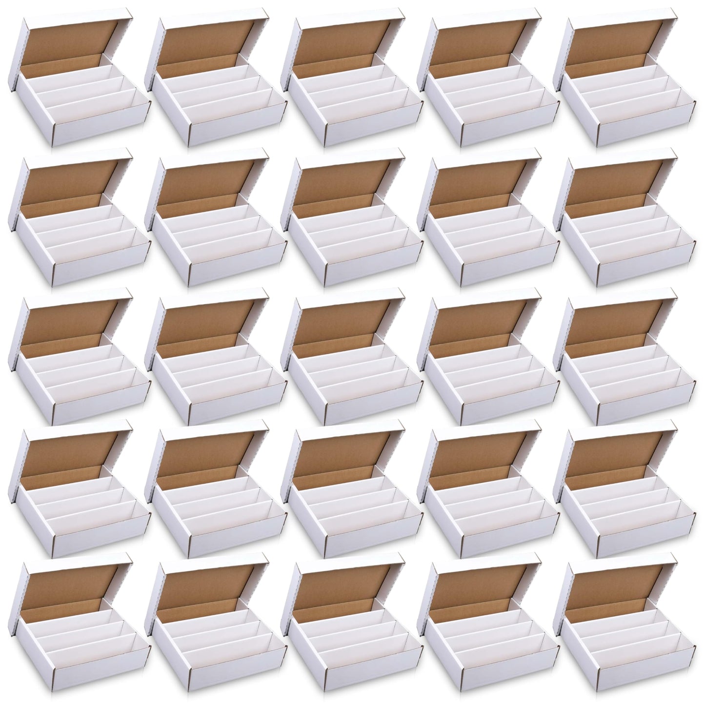 Collector's First Pick MADE IN THE USA - Premium 3200 Count Trading Card Storage Box 4 Row - Holds Baseball, Football, Basketball, Hockey, and Gaming Cards - 200 Pound Test Strength - 25 Pieces