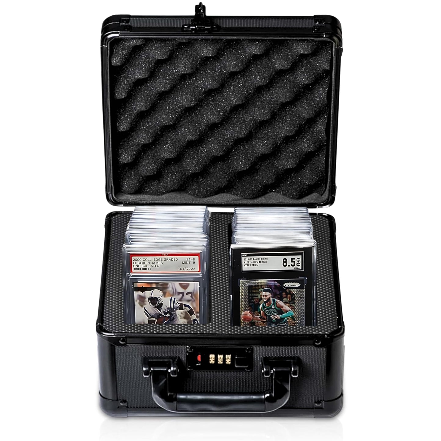 Collector's First Pick 2 Row Graded Slab Carrying Case Card Storage Box, Holds 60+ Card Slabs, Fits PSA, CSG, BGS, SGC, Magnetic Card Holder and Top Loaders
