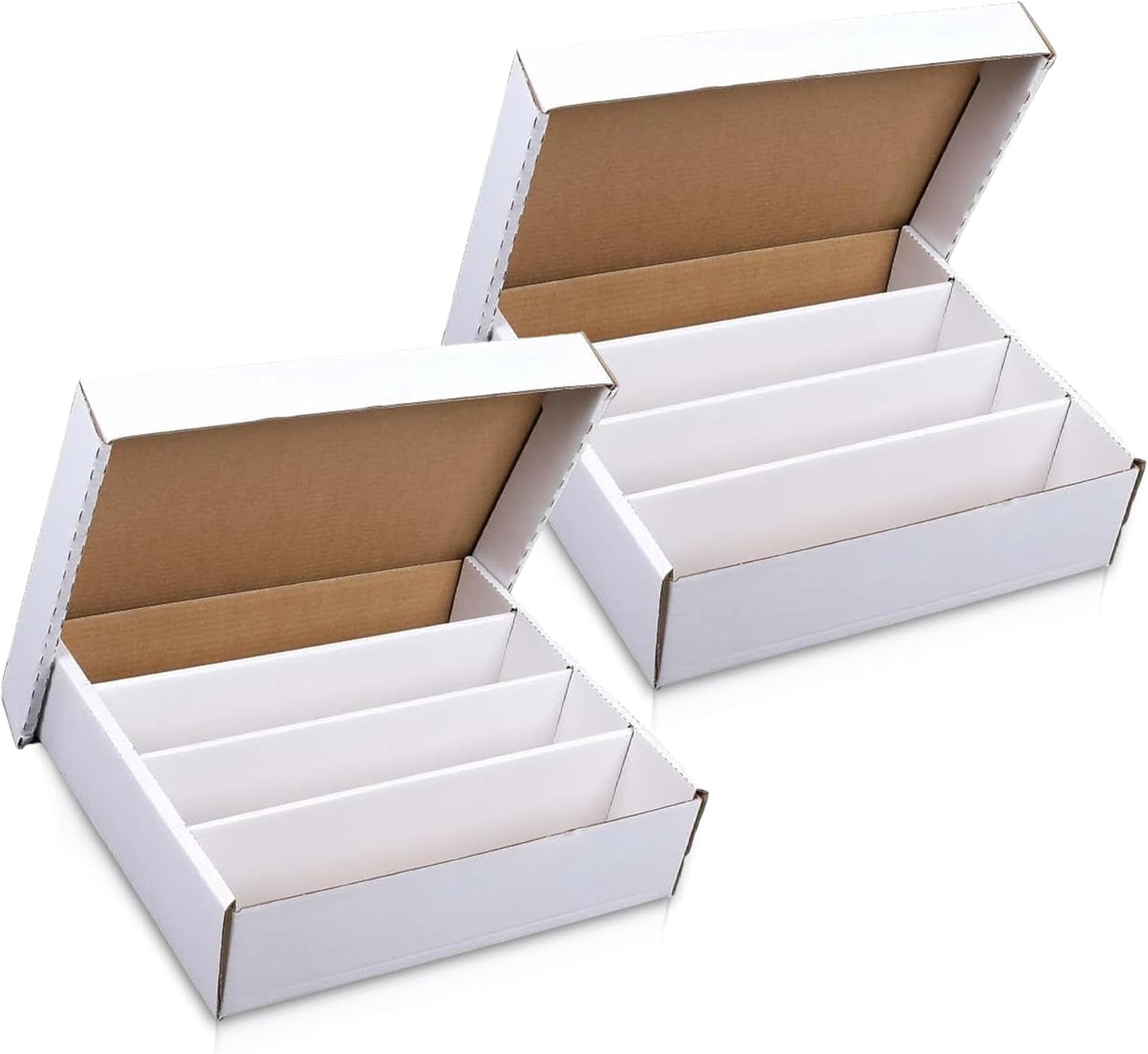 (2) Premium 3200 Count Storage Box 4 Row Monster - 200 Pound Test Strength - Trading Card Cardboard Box For Football, Basketball, Baseball & Gaming Cards - 2 Boxes - MADE IN THE USA