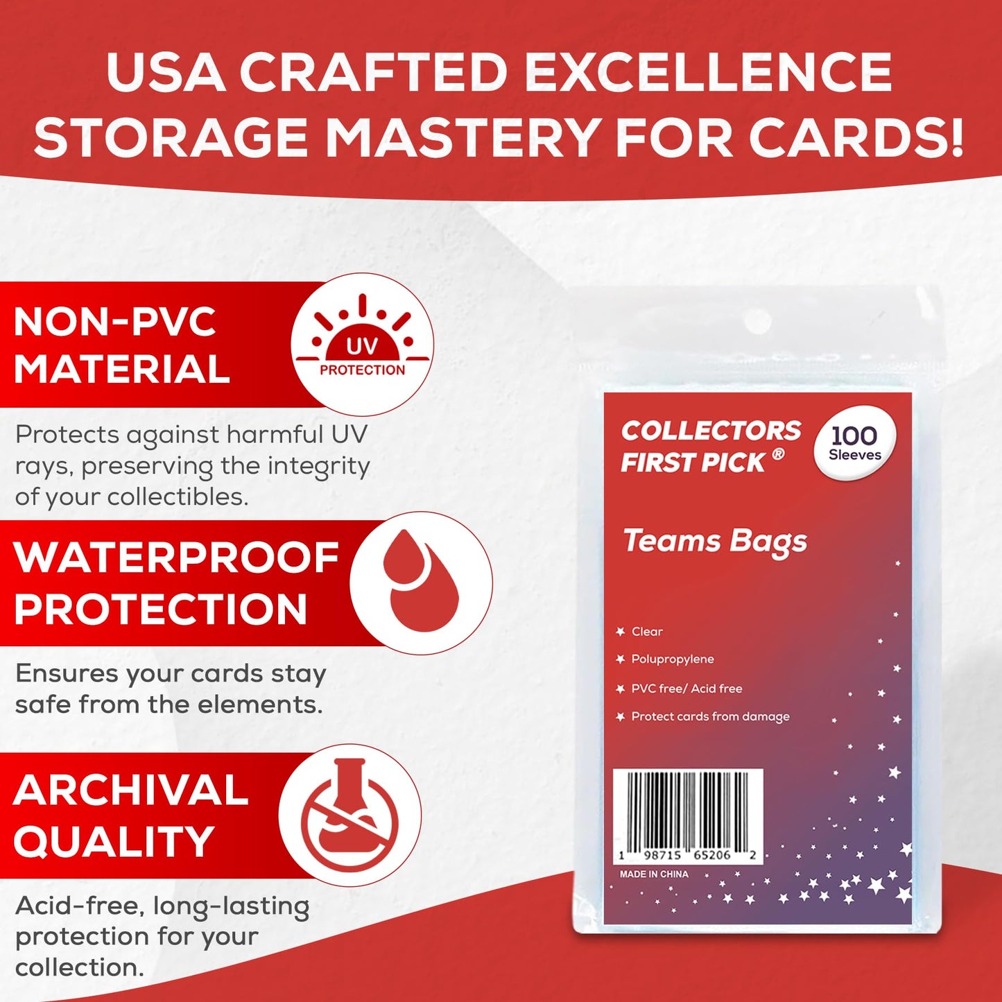 500 (5 Pack) Team Bags (6 1/4 x 3 5/8) Resealable Sleeves Premium Penny Sleeves for Trading Cards - Protect Your Gaming Cards and Sports Cards - Fits Top Loaders, Semi Rigids, and Magnetics