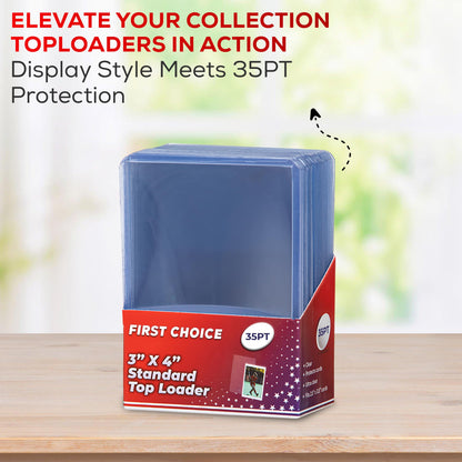 (100) Top Loaders for Cards 3x4 35PT Premium Standard Size Protector, Clear Card Holder Card Sleeves Protection Compatible with Gaming Cards, Baseball, Football,Hockey, etc!