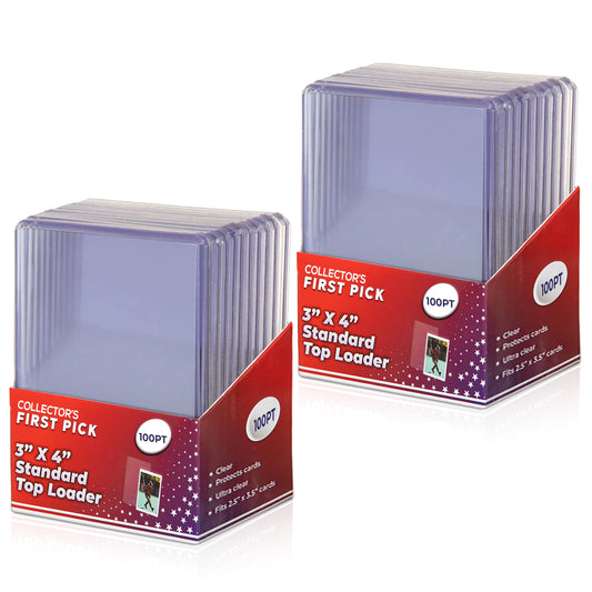 100pt Top Loader Pack - 1 Pack - 10 Pieces - for Thick Baseball, Football, Basketball, Hockey and Memorbilia Cards