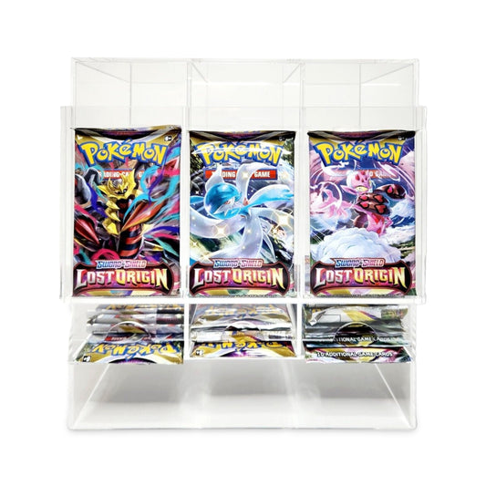 Collector's First Pick 3-Slot Acrylic Card Pack Dispenser Card Dispenser Organizer Pack Display Compatible with Pokemon Trading Card Packs, Booster Packs, Sports Card Packs & More!