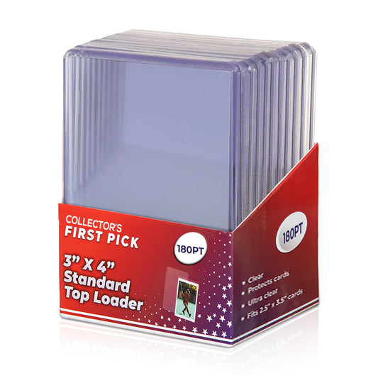 180PT (10 Piece Per Pack) Premium Top Loaders for Cards - Thick Top Loaders for Cards - Storage for Thick Basketball Football Baseball - Top Loader Storage Sleeve Ultra Clear Card Protectors Holder