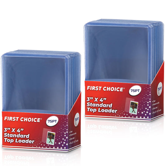 (50) 75pt Premium Top Loader Pack Card Sleeves Thick Storage Card Protector Comptaible with Gaming Cards, Football, Basketball, Baseball, Hockey and Memorabilia (2 Packs - 25 Pieces Per Pack)