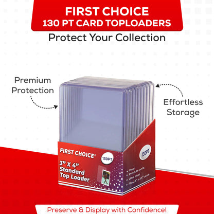 130pt Top Loader Packs - 20 Top Loaders - 2 Packs of 10 Pieces - for Thick Baseball, Basketball, Hockey, Football Cards and Memorbilia