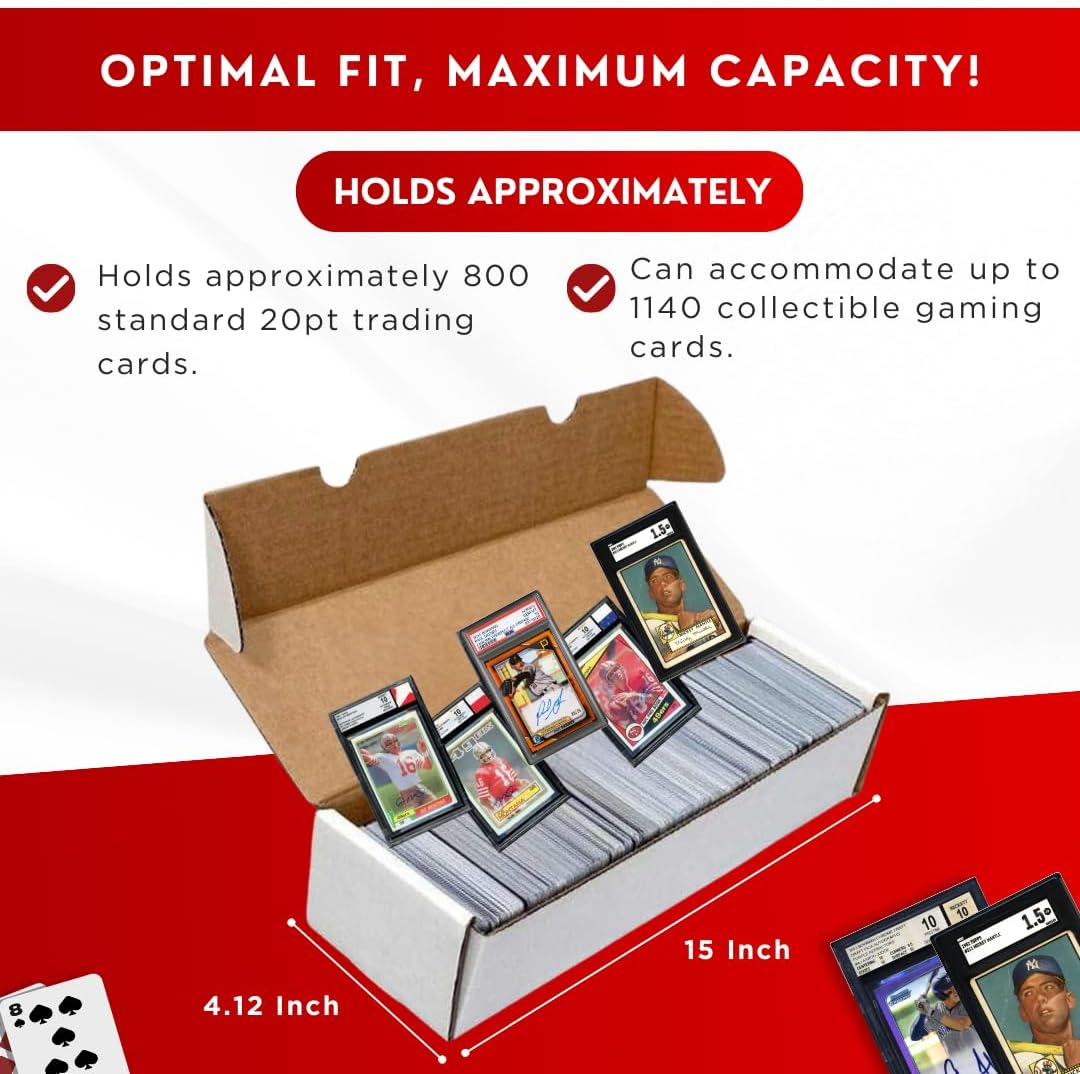 Premium 800 Count Trading Card Storage Box – Durable Cardboard Organizer for Sports & TCG Cards – Made in the USA