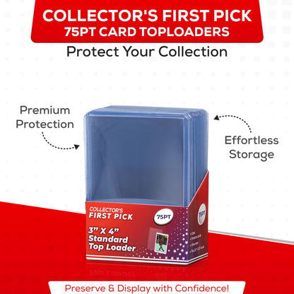 (25) 75pt Premium Top Loader Pack Card Sleeves Thick Storage Card Protector For Pokemon, Football, Basketball, Baseball, Hockey and Memorabilia Ultra Clear Card Sleeve Hard Protector Storage Pro