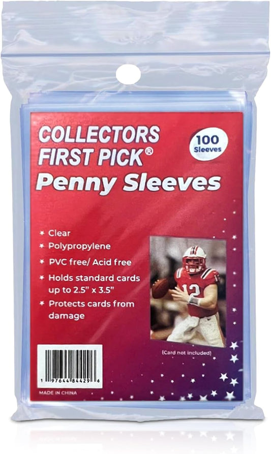 Premium Penny Sleeves for Trading Cards – Exact Fit Standard Size (35PT) – Ultra Clear, Acid-Free Inner Sleeves – Protect Pokemon, Sports & TCG Cards (100-Pack)