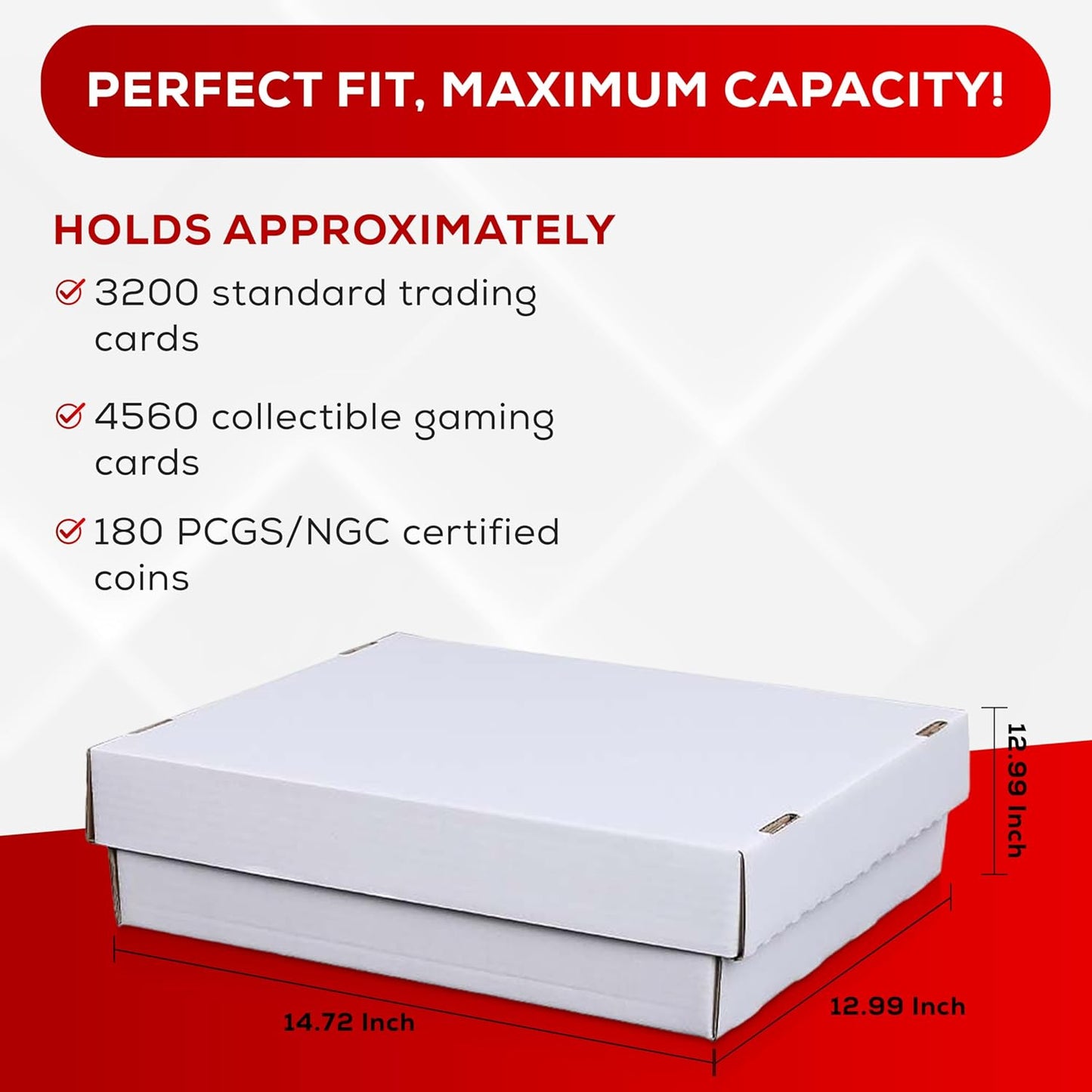 Premium 4-Row 3200 Count Trading Card Storage Box – Heavy-Duty Cardboard for Pokémon, Sports, and Gaming Cards – Made in the USA
