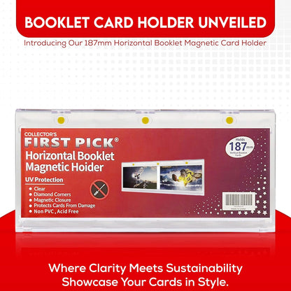 187mm Horizontal Booklet Magnetic Card Holder – UV Protection, PVC-Free – Triple Magnetic Lock for National Treasures, Playbook, Flawless Cards
