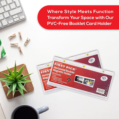 187mm Horizontal Booklet Magnetic Card Holder – UV Protection, PVC-Free – Triple Magnetic Lock for National Treasures, Playbook, Flawless Cards