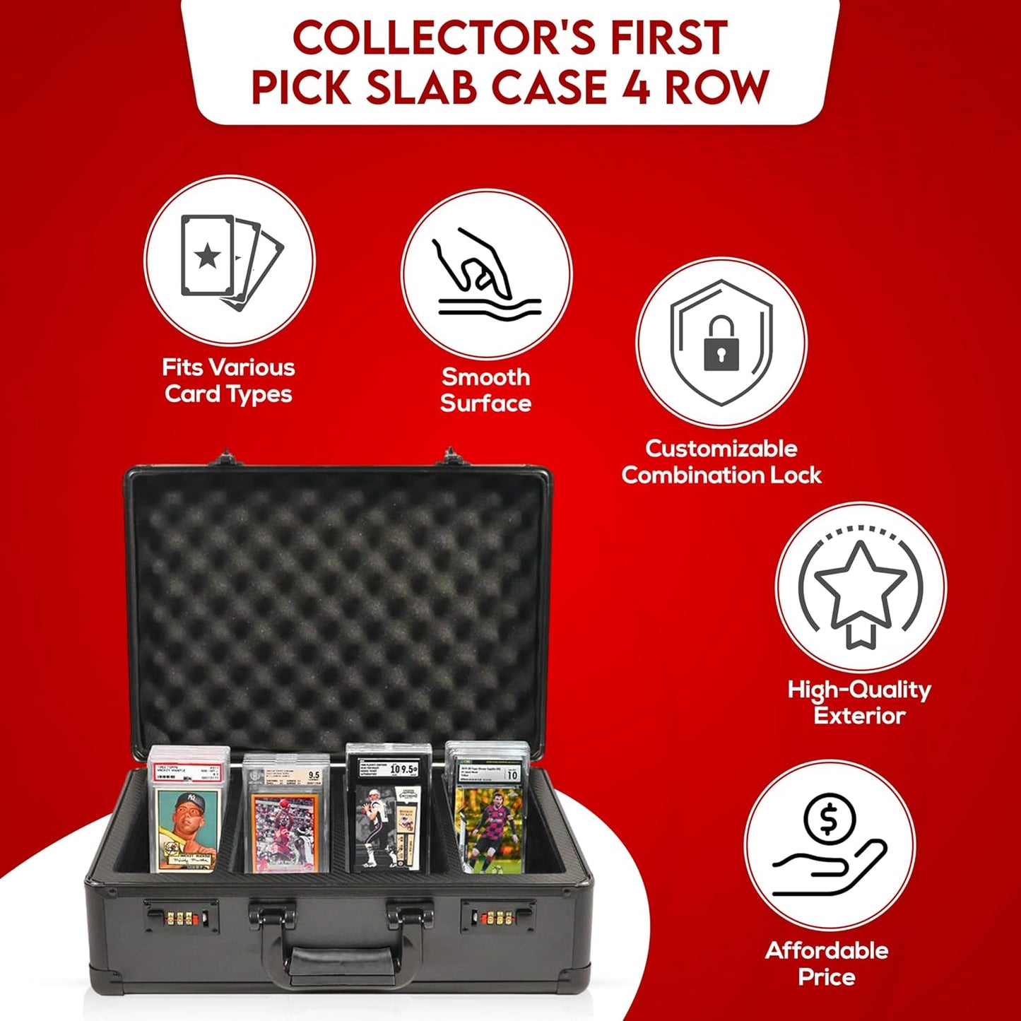 Graded Card Carrying Case – Hard Shell Storage Box for PSA, BGS, CSG, SGC, CGC Slabs – Fits 120+ Graded Cards, 300+ Magnetics, or 600+ Toploaders