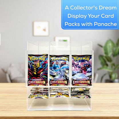 Collector's First Pick – 3-Slot Acrylic Card Pack Dispenser & Organizer for Pokémon, Sports & Trading Card Packs