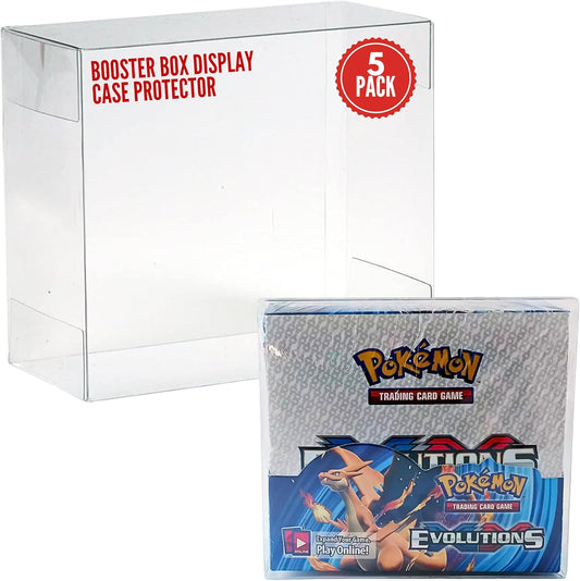 Booster Box Display Case Protector – 0.5mm Thick Plastic for Pokémon & Japanese Boxes – Long-Term Storage (Pack of 5)