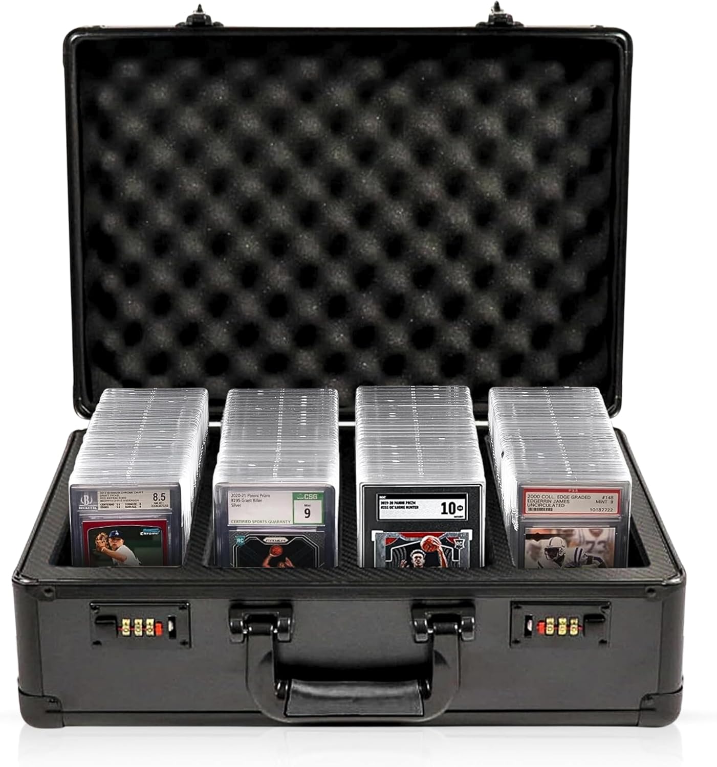 Graded Card Carrying Case – Hard Shell Storage Box for PSA, BGS, CSG, SGC, CGC Slabs – Fits 120+ Graded Cards, 300+ Magnetics, or 600+ Toploaders