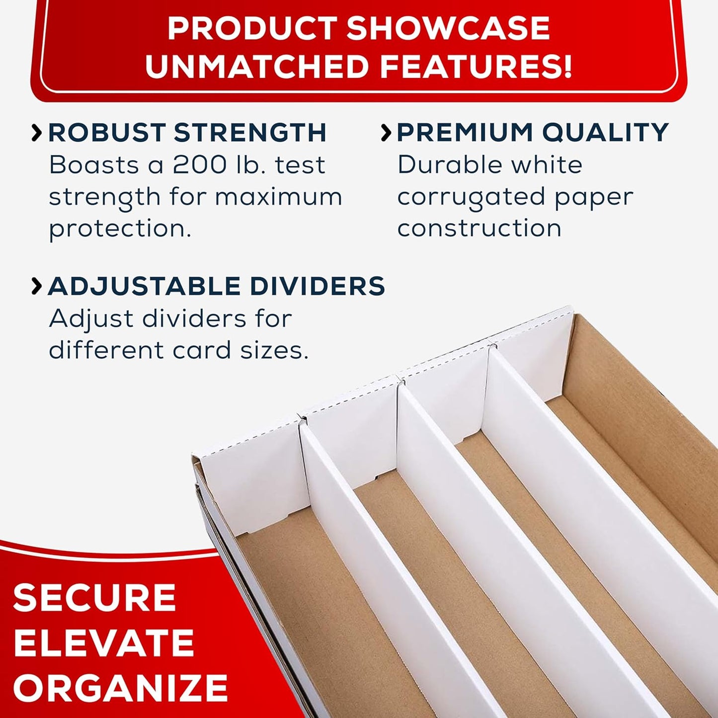 Premium 4-Row 3200 Count Trading Card Storage Box – Heavy-Duty Cardboard for Pokémon, Sports, and Gaming Cards – Made in the USA