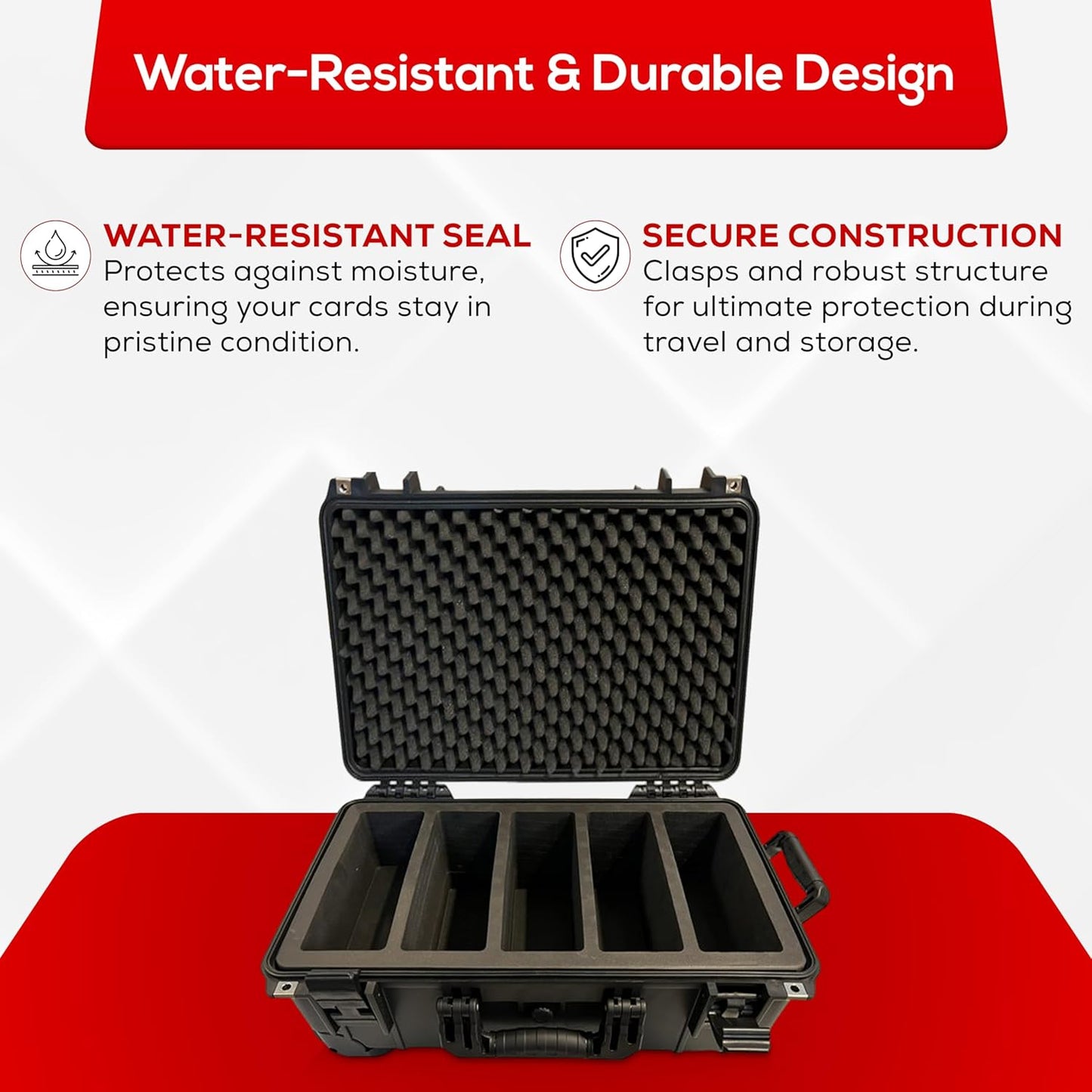 Waterproof Graded Card Travel Case with Wheels – Holds 100+ Slabs – EZ Rolling Suitcase for PSA, BGS, CSG, SGC – New Improved Model