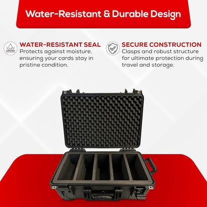 Waterproof Graded Card Travel Case with Wheels – Holds 100+ Slabs – EZ Rolling Suitcase for PSA, BGS, CSG, SGC – New Improved Model