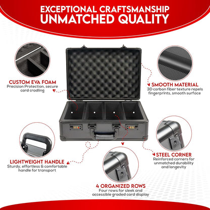 Graded Card Carrying Case – Hard Shell Storage Box for PSA, BGS, CSG, SGC, CGC Slabs – Fits 120+ Graded Cards, 300+ Magnetics, or 600+ Toploaders