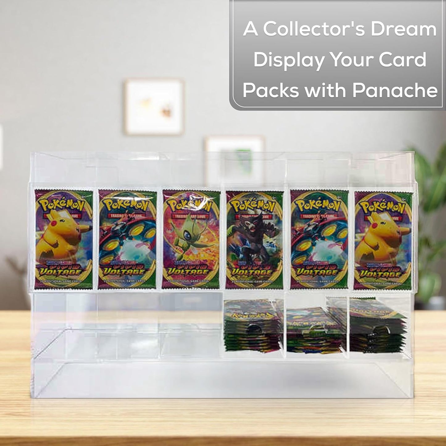 Premium 6-Slot Booster Pack Dispenser – Fits 240 Trading Card Packs | Clear Acrylic Display Case for TCG & Sports Cards | Stackable Retail Organizer